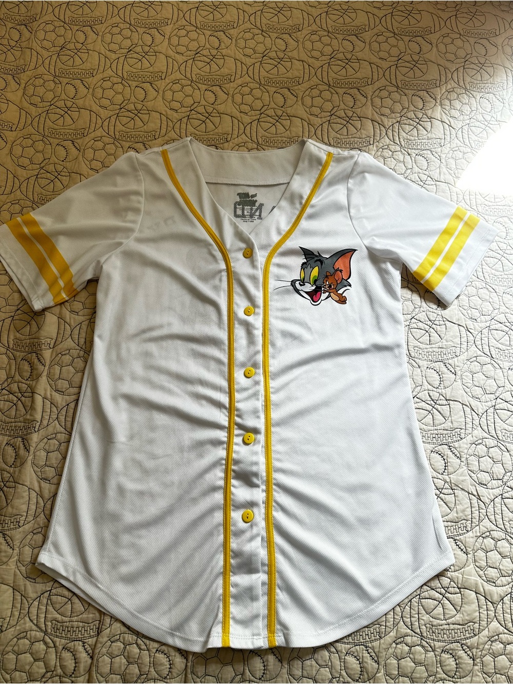 Tom & Jerry White and Yellow  women’s Jersey